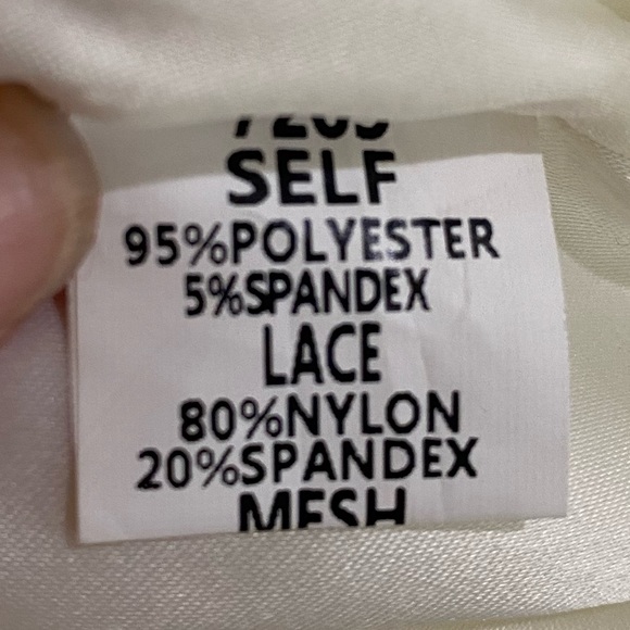 A. Drea sz S Off-White with Black Trim Strapless Tulle Dress with Lace Accents - Picture 7 of 8